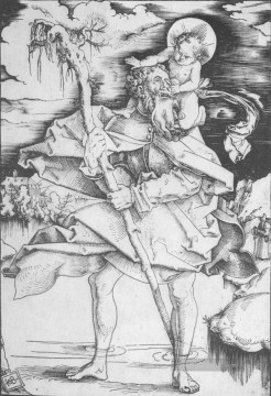  Maler Malerei - St Christopher Renaissance Maler Hans Baldung